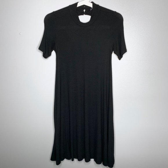 AEO Black Keyhole Back Mini Swing Dress XXS